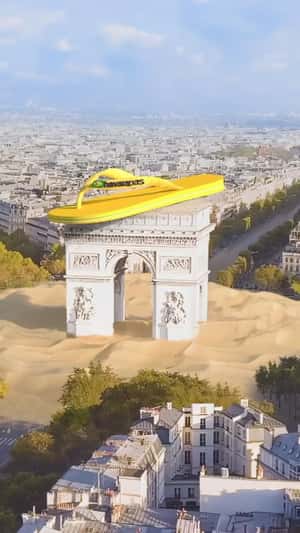 Slipper Lands Above Landmark in fake-out-of-home ad of Havaianas