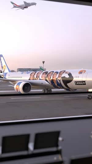 "Terminal" Airplane Skids on Runway in a fake-out-of-home ad of Canal+