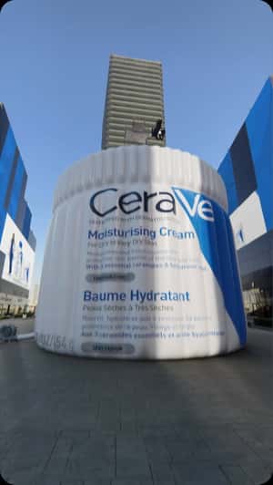 Monumental Cream in Saudi City Plaza in a fake-out-of-home ad of CeraVe