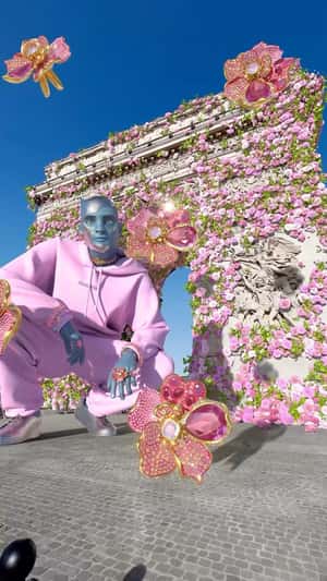 Crystal Flower Jewelry Showcased by Zlu in a fake-out-of-home ad of Swarovski