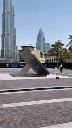 Giant iPad Case Showcased in Downtown Dubai in a fake-out-of-home ad of ESR
