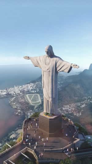 Iconic Slippers Worn by Statue in fake-out-of-home ad of Havaianas
