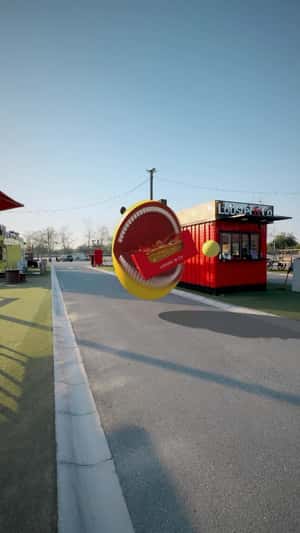 Giant Pac-Man Roaming in Dubai Streets in a fake-out-of-home ad of Lobster & Co