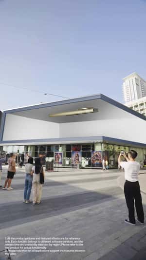 Giant Phone Installation Football Stream in a fake-out-of-home ad of Oppo