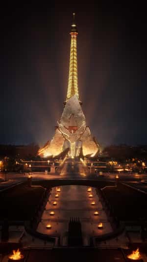 Fire Trail Across Paris in a fake-out-of-home ad of 20th Century Studios 