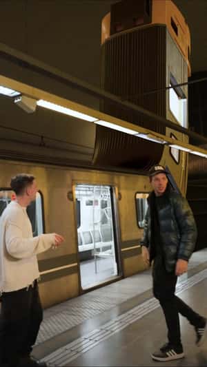 Subway Train Flips in a fake-out-of-home ad of Samsung