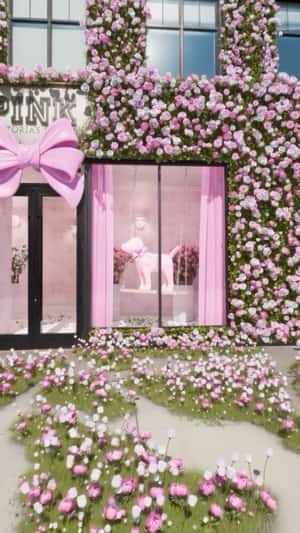 Ribbon Butterfly Perches in a fake-out-of-home ad of Victoria's Secret PINK