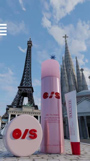 Beauty Products at Iconic Landmarks in a fake-out-of-home ad of Sephora