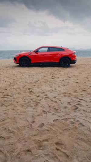 Car Lands on Beach in a fake-out-of-home ad of Lamborghini