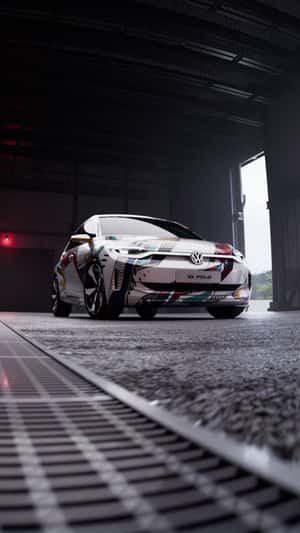 Stickers Transform Car in a fake-out-of-home ad of Volkswagen