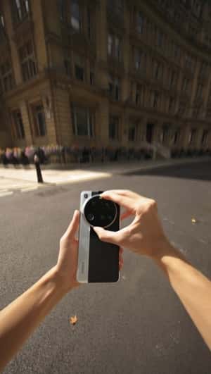 Smartphone Assembles on Street in a fake-out-of-home ad of Xiaomi