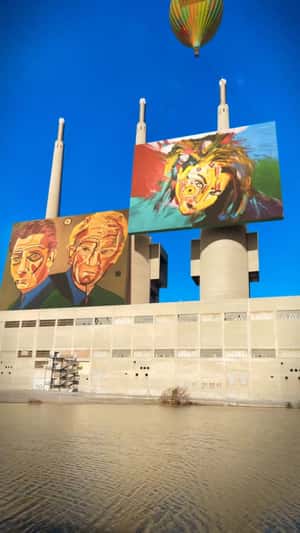 Painting Carried by Hot Air Balloon in a fake-out-of-home ad of Tarek Alajlani Vazquez