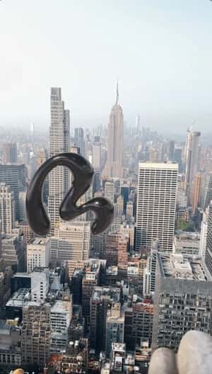 Logo Balloon Floats in NYC Skyline in a fake-out-of-home ad of RealSelf