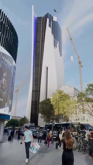 PS5 Skyscraper in Paris in fake-out-of-home ad of PlayStation