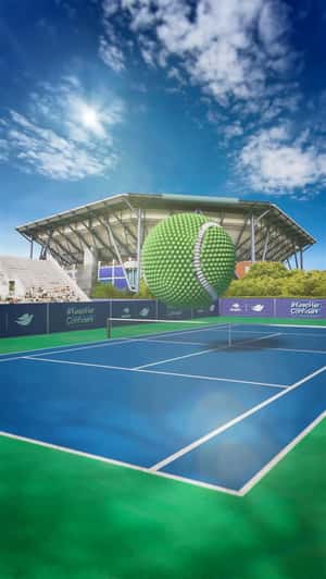 Tennis Ball Turns into Deodorant Bottles in a fake-out-of-home ad of Dove