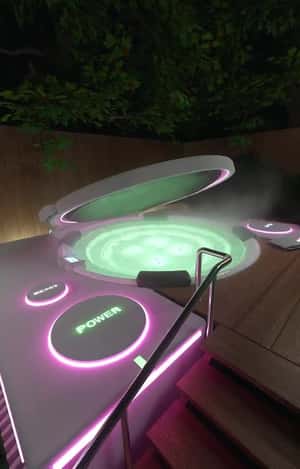PS1 Jacuzzi in the Garden in fake-out-of-home ad of PlayStation