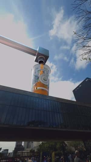 Frozen Drink Flows into Giant Cups in a fake-out-of-home ad of Delducas