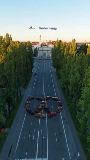 Cars Form Brand Logo in a fake-out-of-home-ad of BMW