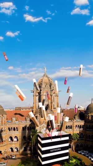 Bag Releases Lip Beauty Products in a fake-out-of-home ad of Fenty Beauty