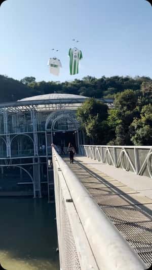 Giant Shirts Hover Above Curitiba Landmarks in a fake-out-of-home ad of Coritiba