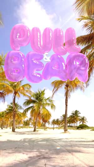 Pink Letter Balloons in fake-out-of-home ad of Pull&Bear