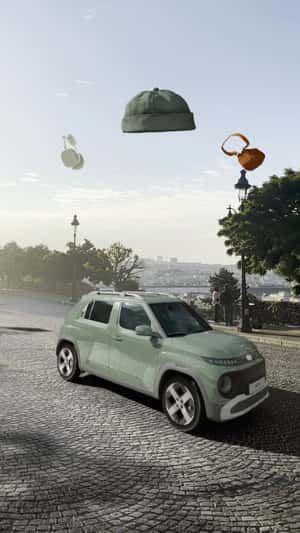 Inster Color Makeover in Montmartre in a fake-out-of-home ad of Hyundai