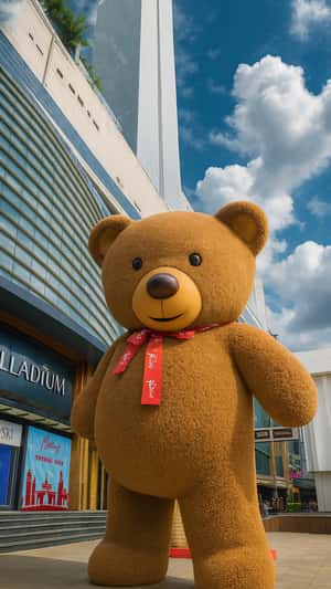 Giant Magical Bear at Phoenix Palladium in a fake-out-of-home ad of Hamleys