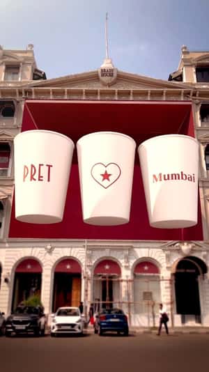 Mumbai Takeover in a fake-out-of-home ad of Pret A Manger