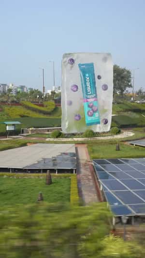 Massive Hydration Packets Encased in Ice in a fake-out-of-home ad of Liquid I.V.