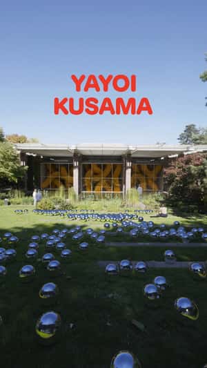 Yayoi Kusama Exhibition Launch in a fake-out-of-home ad of Fondation Beyeler