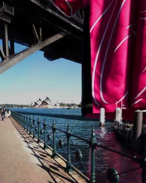 Giant Jersey over Sydney Harbour in a fake-out-of-home ad of Sydney Sixers