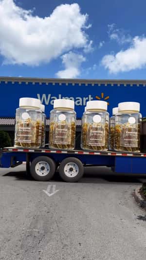 Giant Jars on Walmart Streets in a fake-out-of-home ad of Ritual