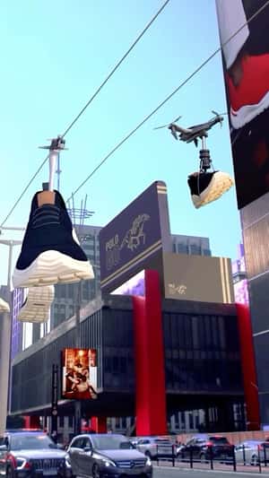 Giant Sneakers Glide Through São Paulo Streets in a fake-out-of-home ad of Polo Go