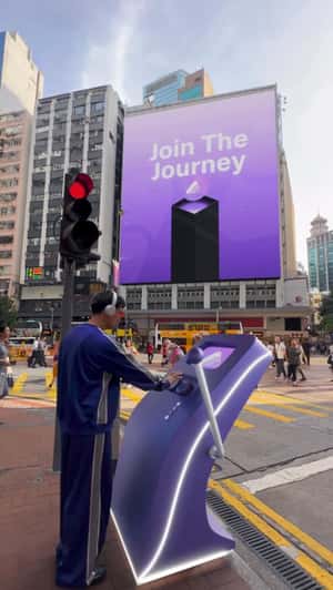 Billboard Transforms Through Kiosk in a fake-out-of-home ad of Aria Music