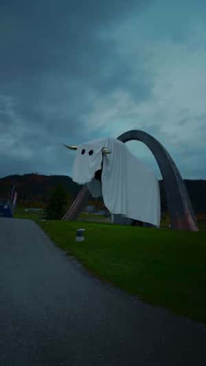 Giant Bull Charges Through the Night in a fake-out-of-home ad of Red Bull Ring