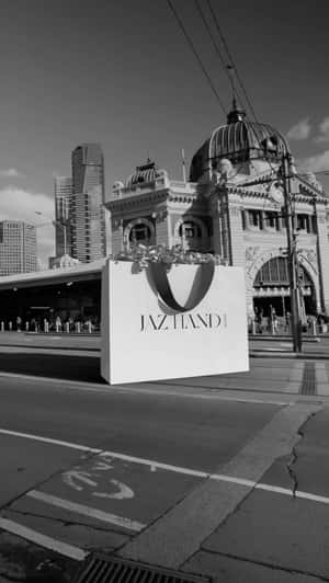 Giant Jewelry Spill in Melbourne in a fake-out-of-home ad of  Jaz Hand Made 