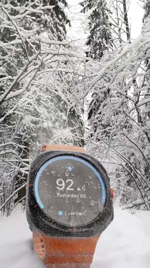 Smartwatches Glide Through Snow in a fake-out-of-home ad of Samsung