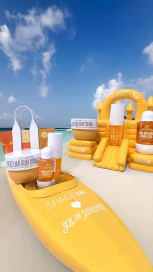 Float Carries Giant Sol de Janeiro Products in a fake-out-of-home ad of Space NK