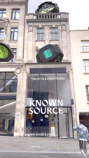 Giant Watches On Known Source Store in a fake-out-of-home ad of G-Shoc