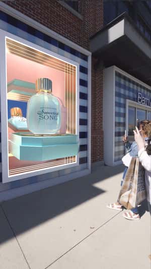 Giant "Sweetest Song" Reveal in a fake-out-of-home ad of Bath & Body Works