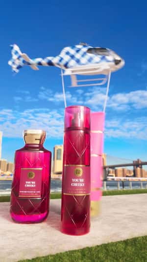 Helicopter Drops Giant Products in a fake-out-of-home ad of Bath & Body Works 