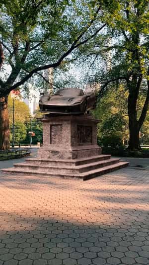 "Daytona SP3" Sculpture at Hudson Park in a fake-out-of-home ad of Ferrari