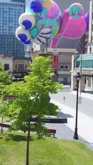 Inflatable Balloon Floats Above Montreal in fake-out-of-home ad of Pull&Bear