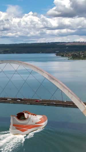 Orange Sneaker Speedboat in fake-out-of-home ad of Reserva