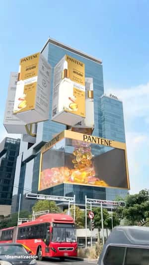 Giant Installations on Building in a fake-out-of-home ad of Pantene