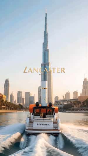 Lancaster Beauty Products Sail on a Yacht in a fake-out-of-home ad of Sephora 