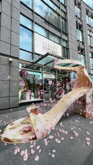 Bare Sandal Transformation in fake-out-of-home ad of Stuart Weitzman