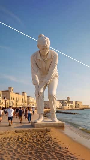 Giant Sculpture at Piazza Mercantile in a fake-out-of-home ad of IBSA