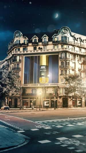 Giant Bottle Revealed on Building Facade in a fake-out-of-home ad of ISDIN