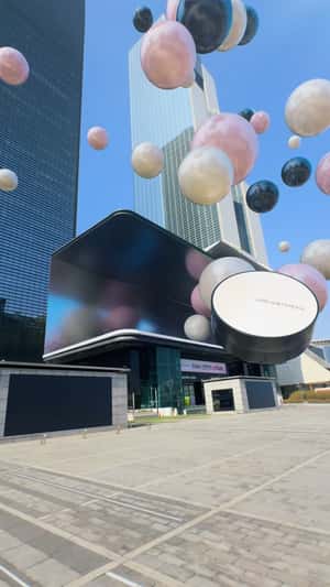 Floating Compact at COEX Square in a fake-out-of-home ad of JUNG SAEM MOOL 